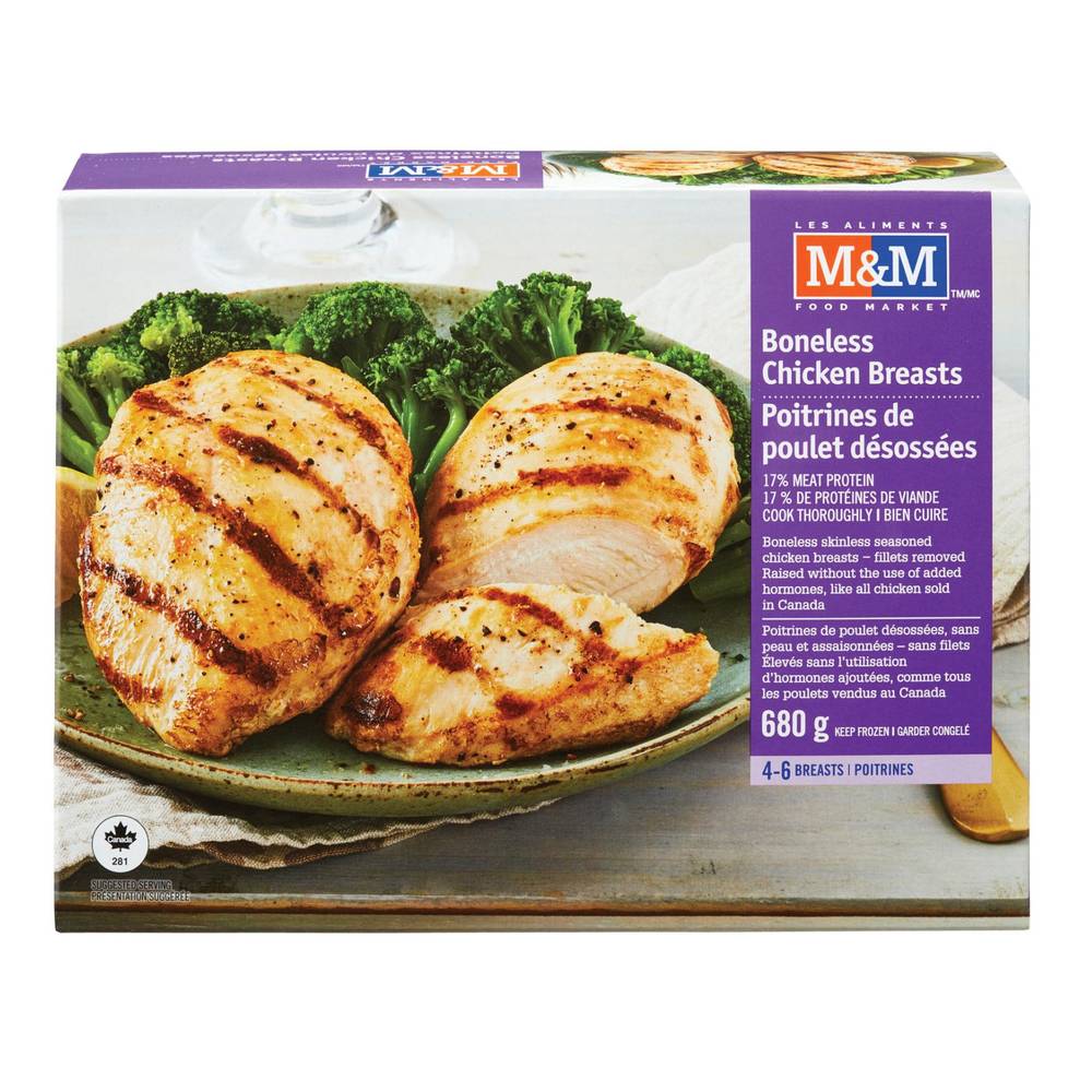 M&M Food Market Boneless Skinless Chicken Breasts (4 x 680 g)