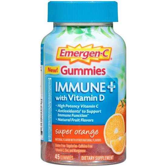 Emergen-C, Gummies Immune+ with Vitamin D, 45 CT, Super Orange