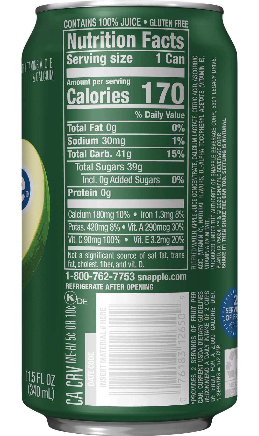 Ideal Food Basket - Snapple Green Apple Flavored Juice From