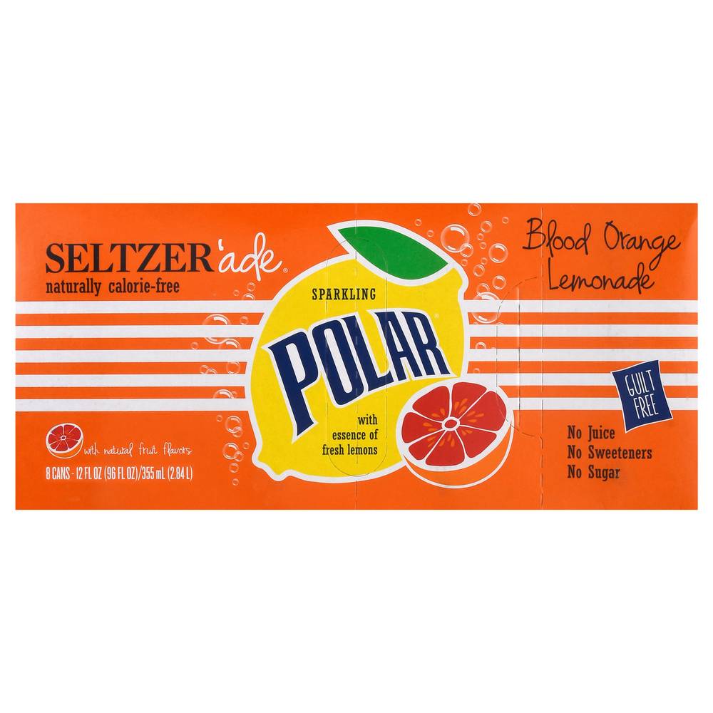 Polar Blood Orange Lemonade Seltzer (8 x 12 fl oz)