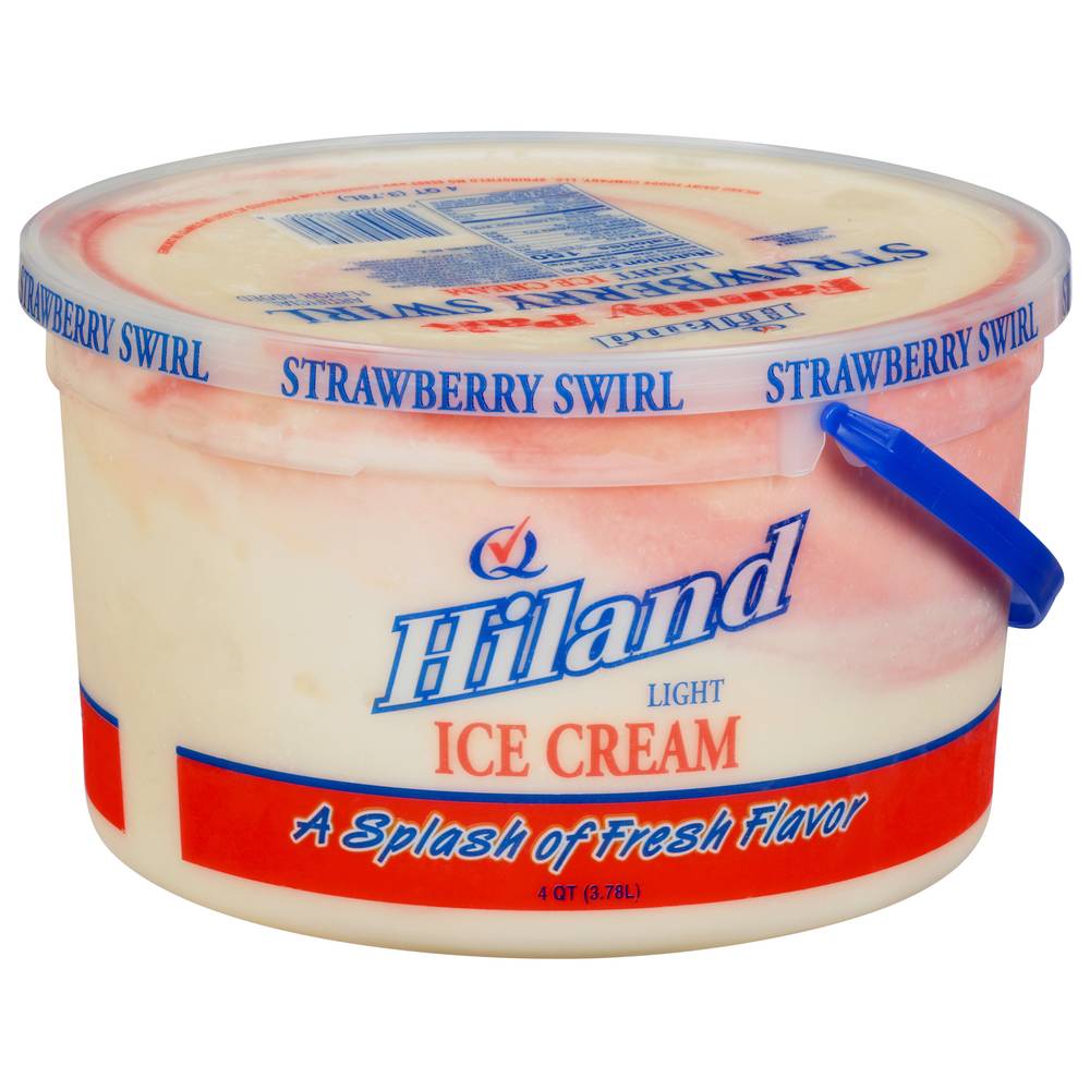 Hiland Light Swirl Ice Cream, Strawberry (4 qt)