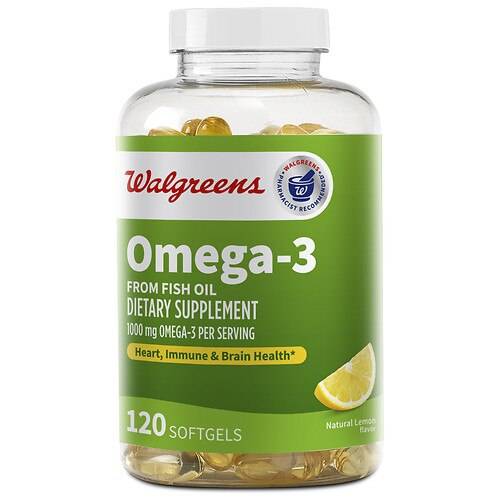 Walgreens Omega-3 Softgels 1000 mg Lemon - 120.0 ea