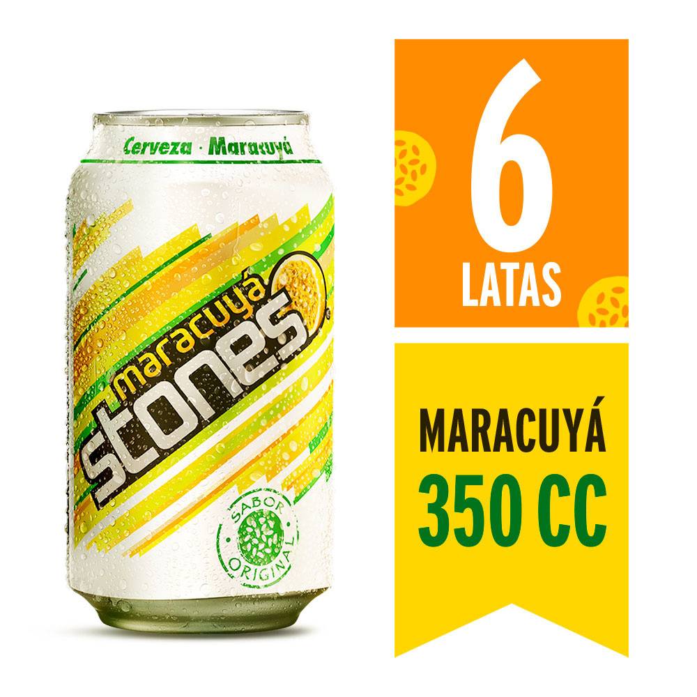 Stones pack cerveza maracuyá (6 pack, 350 ml)