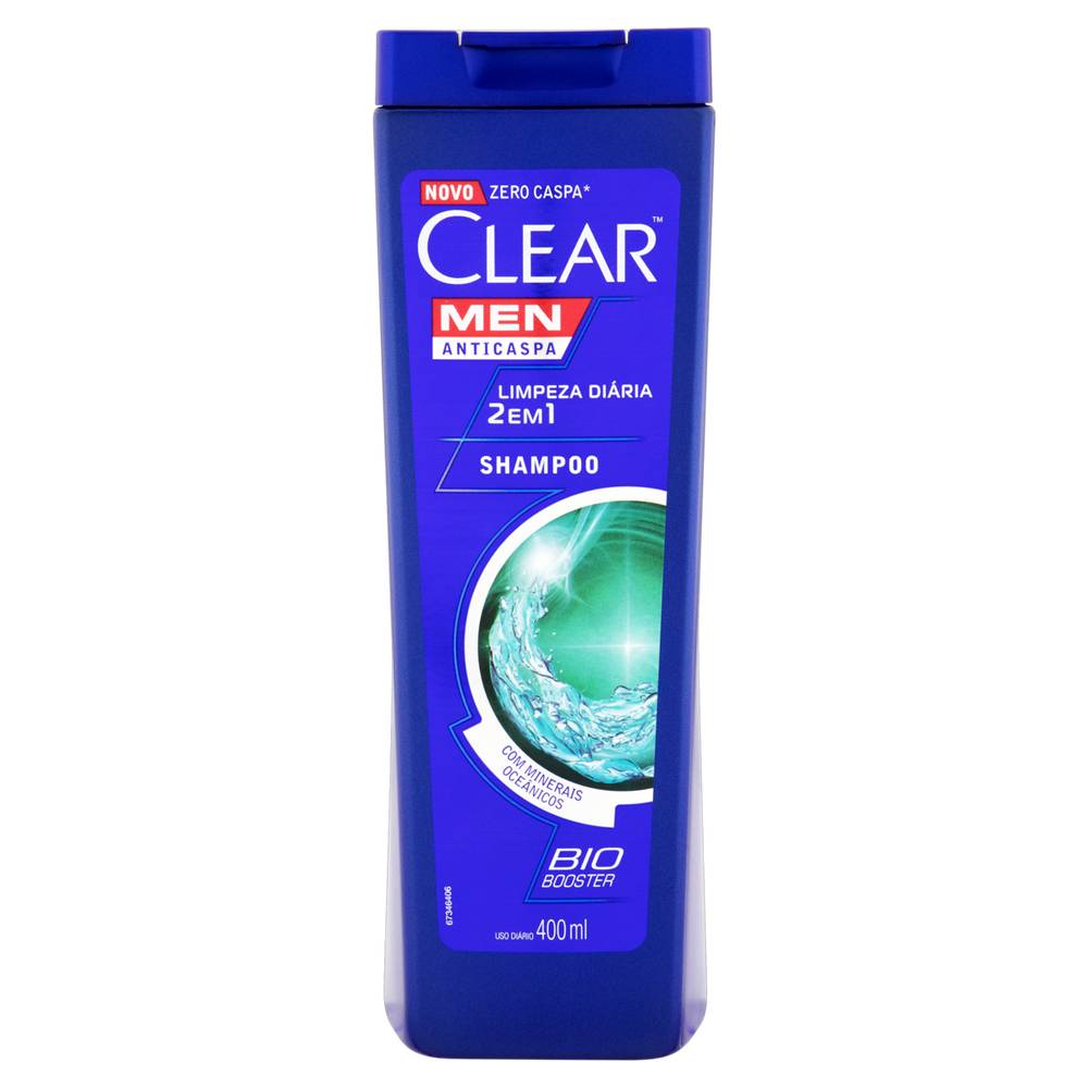 Clear shampoo men anticaspa limpeza diária 2 em 1 (400 ml)