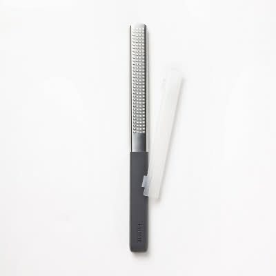 Figmint Stainless Steel Citrus Grater Zester With Shield, Dark Gray