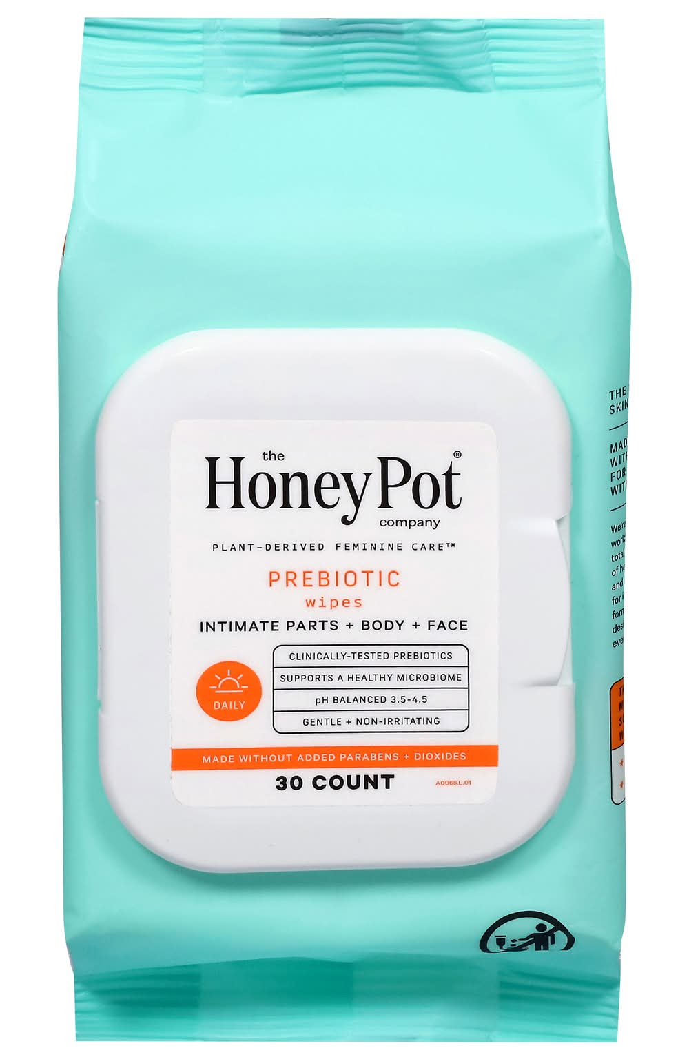 The Honey Pot Prebiotic Feminine Cleansing Wipes (30 ct)