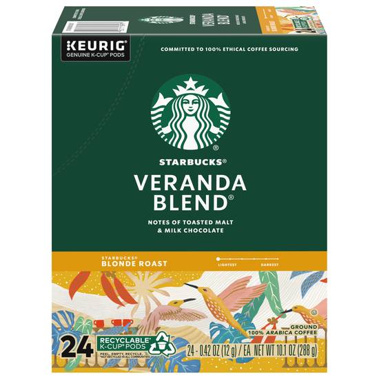 Starbucks K-Cups Blonde Roast Ground Veranda Blend Coffee (24 ct , 0.42 oz)