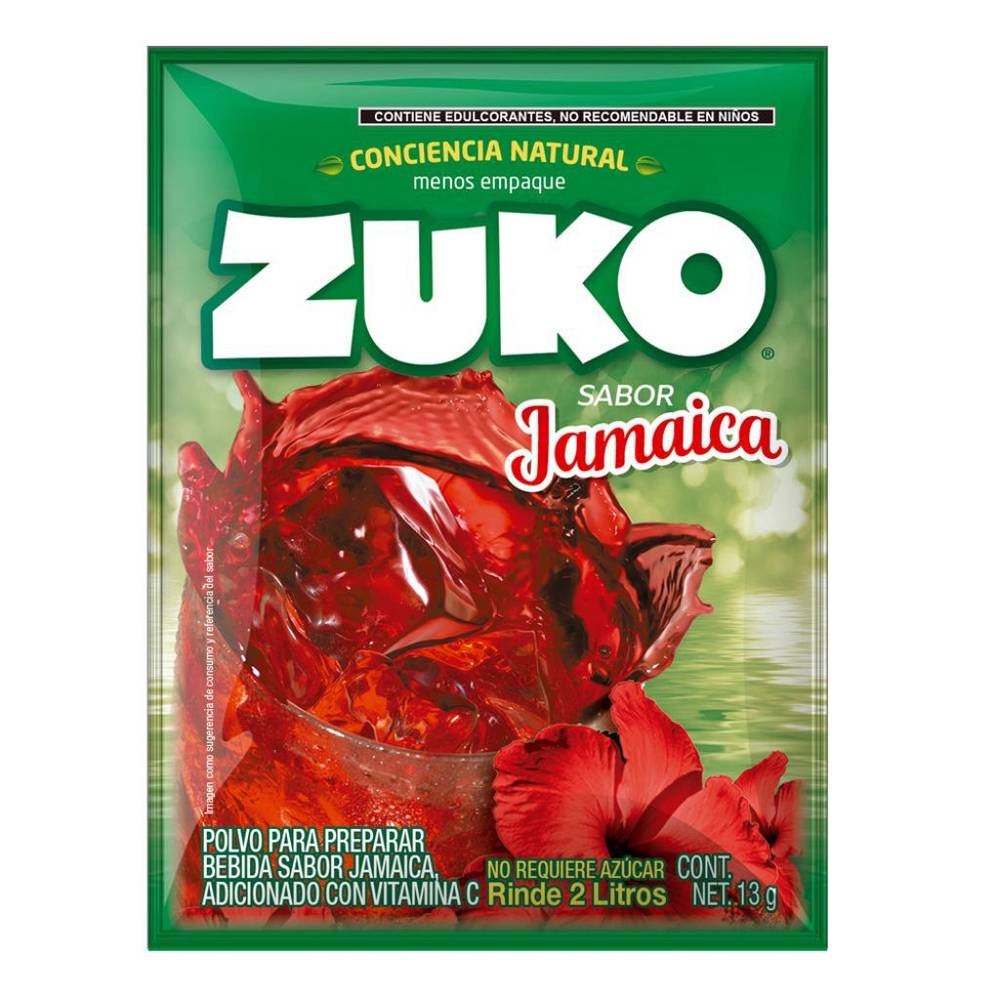 Zuko bebida en polvo sabor jamaica (sobre 13 g)