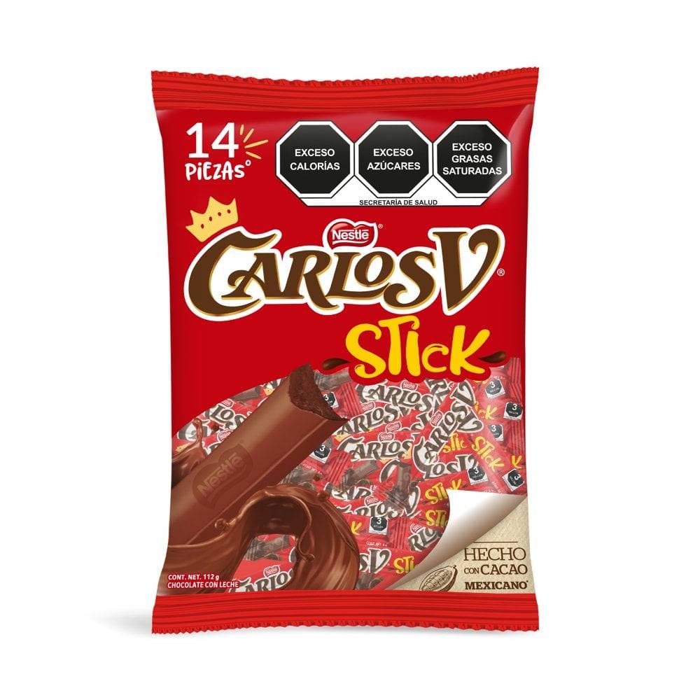 Carlos V · Chocolate con leche stick (14 un)