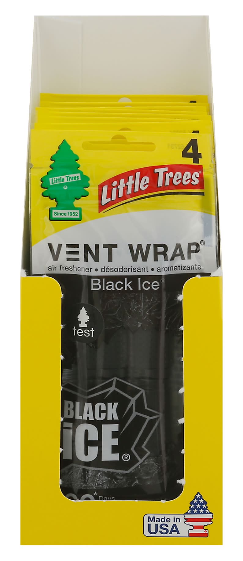 Little Trees Black Ice Vent Wrap Air Freshener, Stedi (1.6 oz, 4 ct)