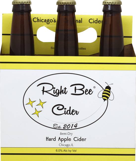 Right Bee Hard Apple Cider (6 ct, 12 fl oz)