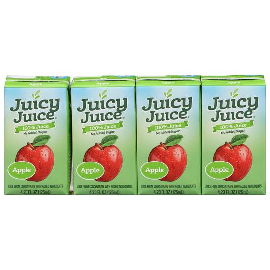 Juicy Juice 100% No Added Sugar Apple Juice (4 ct, 4.23 fl oz)