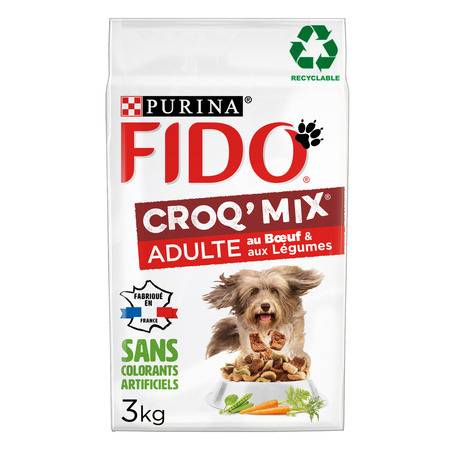 Croquettes pour chien bœuf/céréales/légumes FIDO - le sac de 3kg