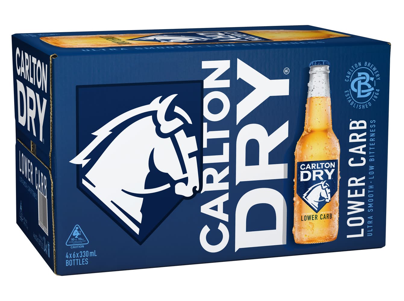 Carlton Dry Ultra Smooth Lower Carb Lager Beer (24 x 330mL)