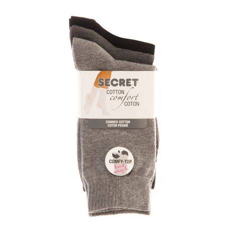 Secret Cotton Comfort Crew Socks (3 pairs)