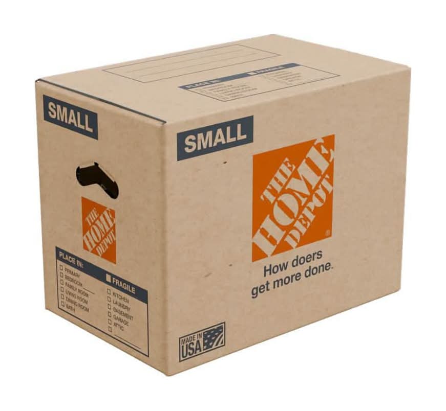 The Home Depot 16 In. L X 10 In. W X 12 In. D Small Moving Shipping And Packing Box With Handles