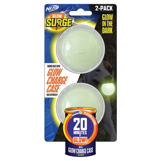 Nerf Dog™ Glow Ball Dog Toy - 2 Pack (Color: White)