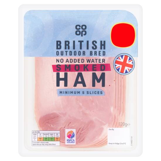 Co-Op No Added Water British Smoked Ham 120g