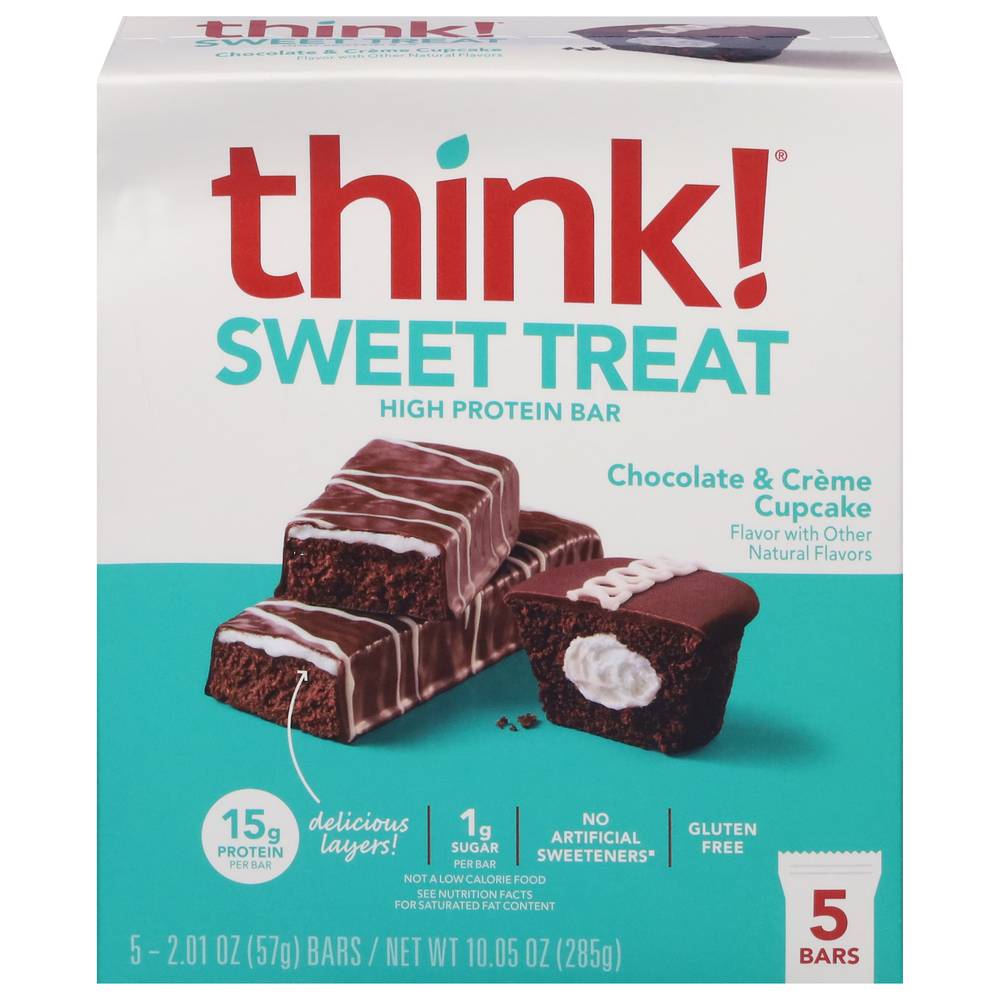 think! Sweet Treat Chocolate & Creme Cupcake High Protein Bar (10.05 oz)