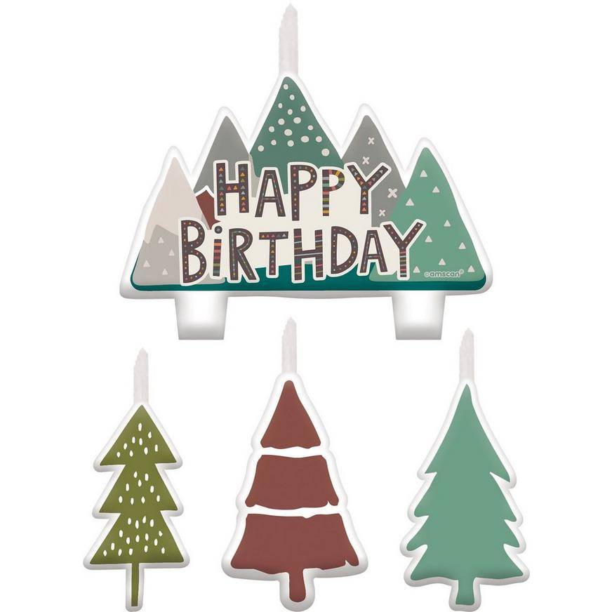 Wilderness Birthday Candle Set, 4pc