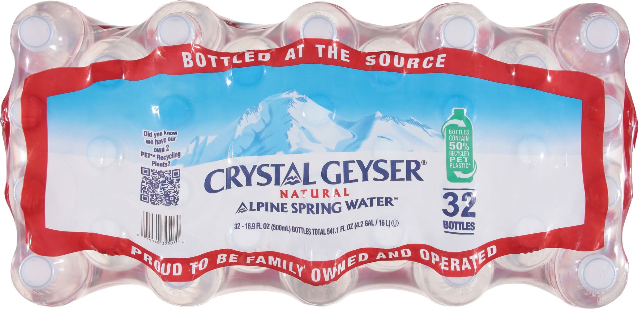 Crystal Geyser Natural Alpine Spring Water (32 x 16.9 fl oz)