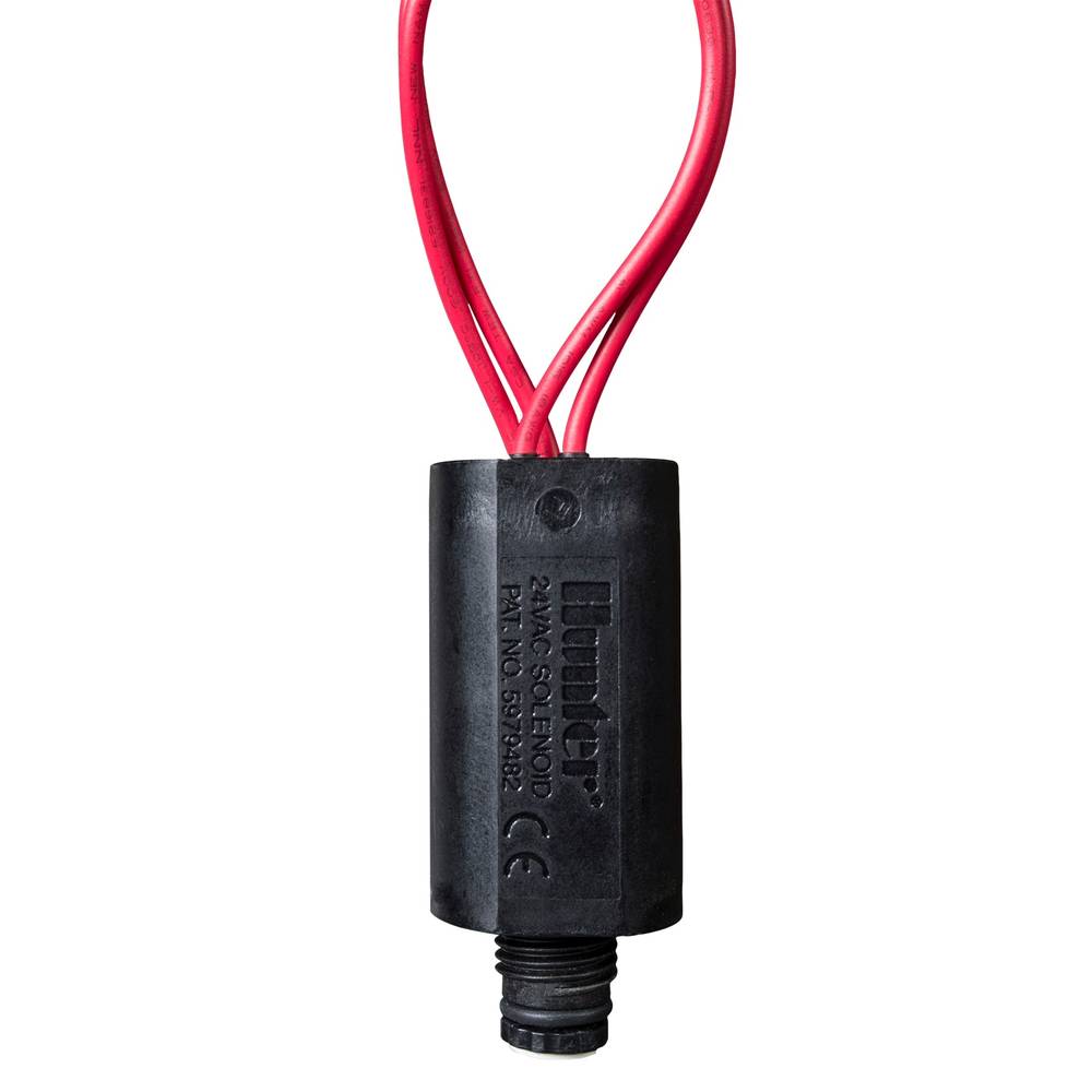 Hunter Replacement Solenoid for Underground Sprinkler Valves - Black, Heavy-Duty Plastic, 24-in Wire Leads | RTL1001606800