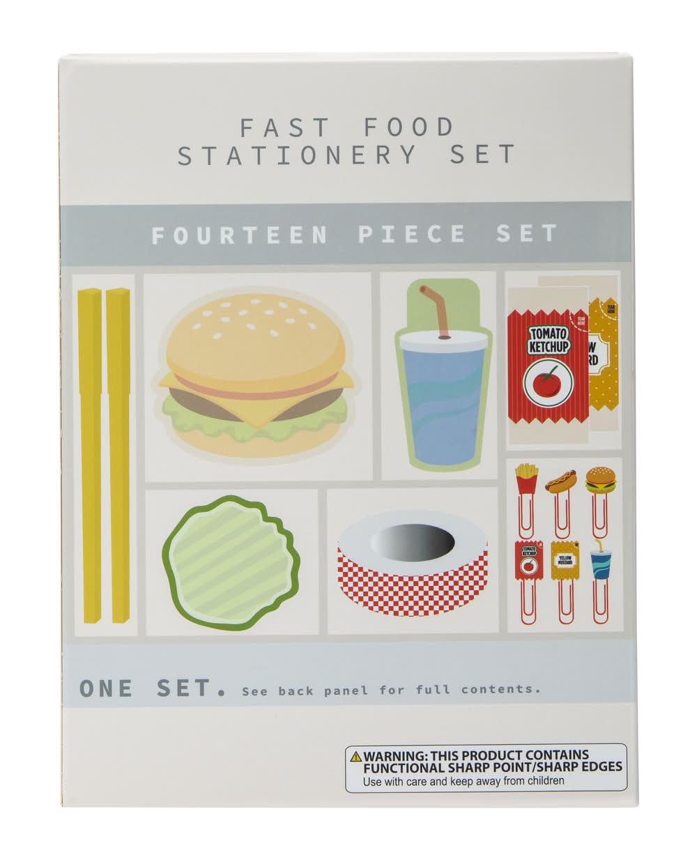 Food-Themed Stationery Set 14-Piece Fast Food