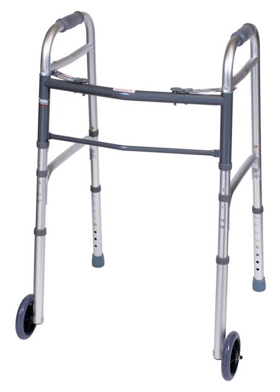 Carex Folding Walker With Wheels (30 - 37 inches)