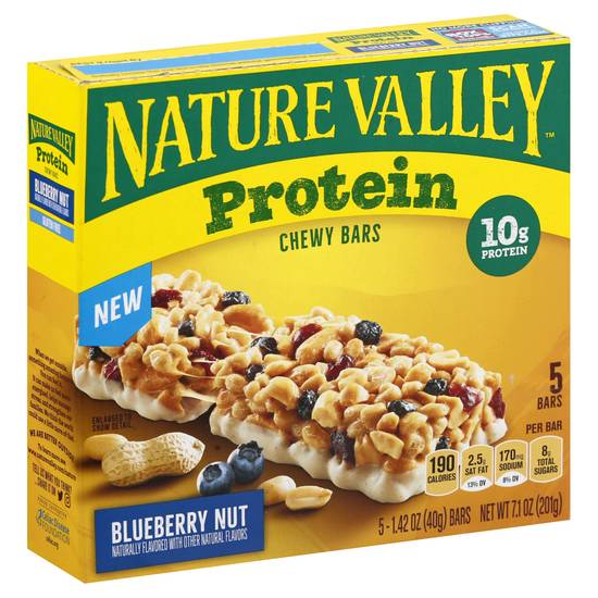 Nature Valley Blueberry Nut Protein Chewy Bars (5 x 1.4 oz)