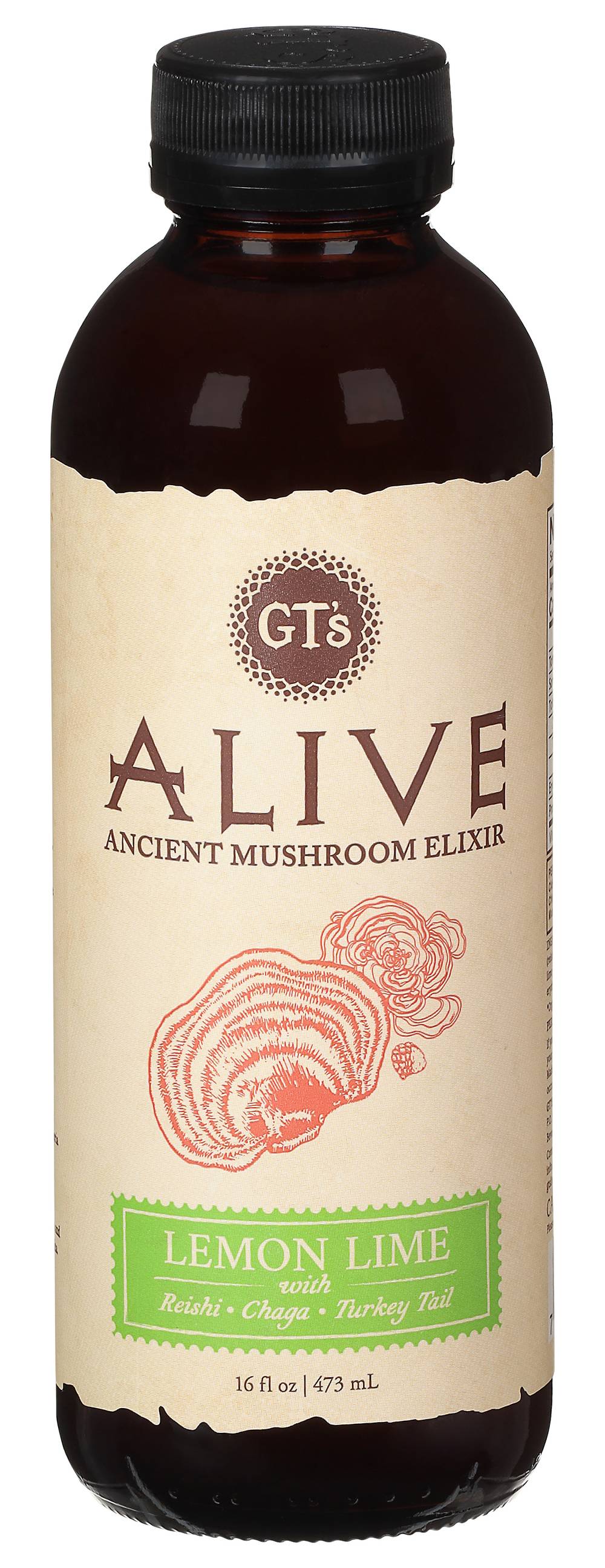 GT's Alive Ancient Mushroom Elixir, Lemon Lime (16 fl oz)