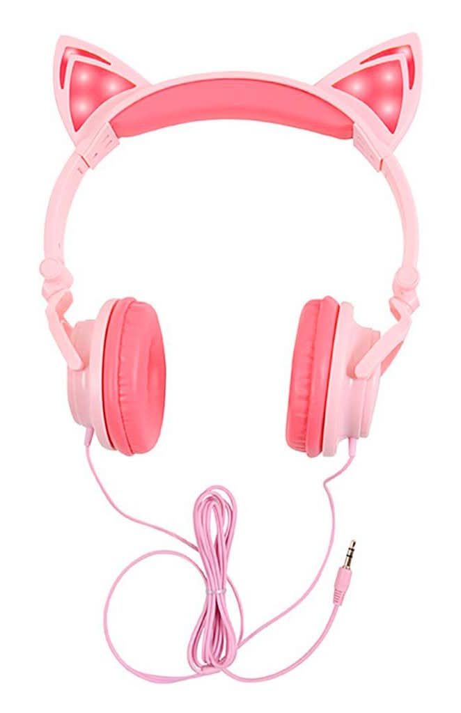 MISIK · Audífonos orejas de gato con luz rosa (200 g)