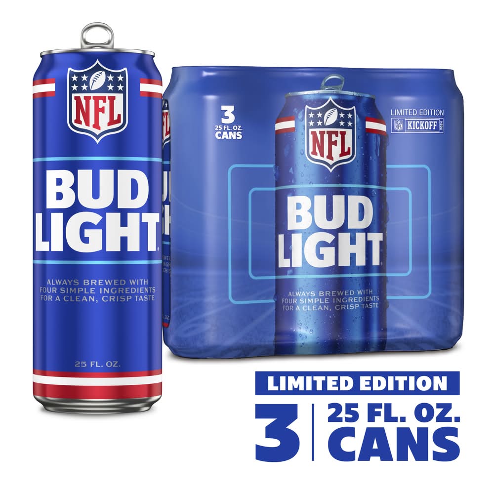 Bud Light Nfl Kickoff Premium Lager Beer (3 x 740 ml)