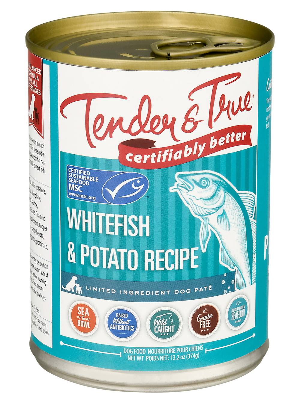 Tender & True Whitefish & Potato Recipe Dog Food (13.2 oz)
