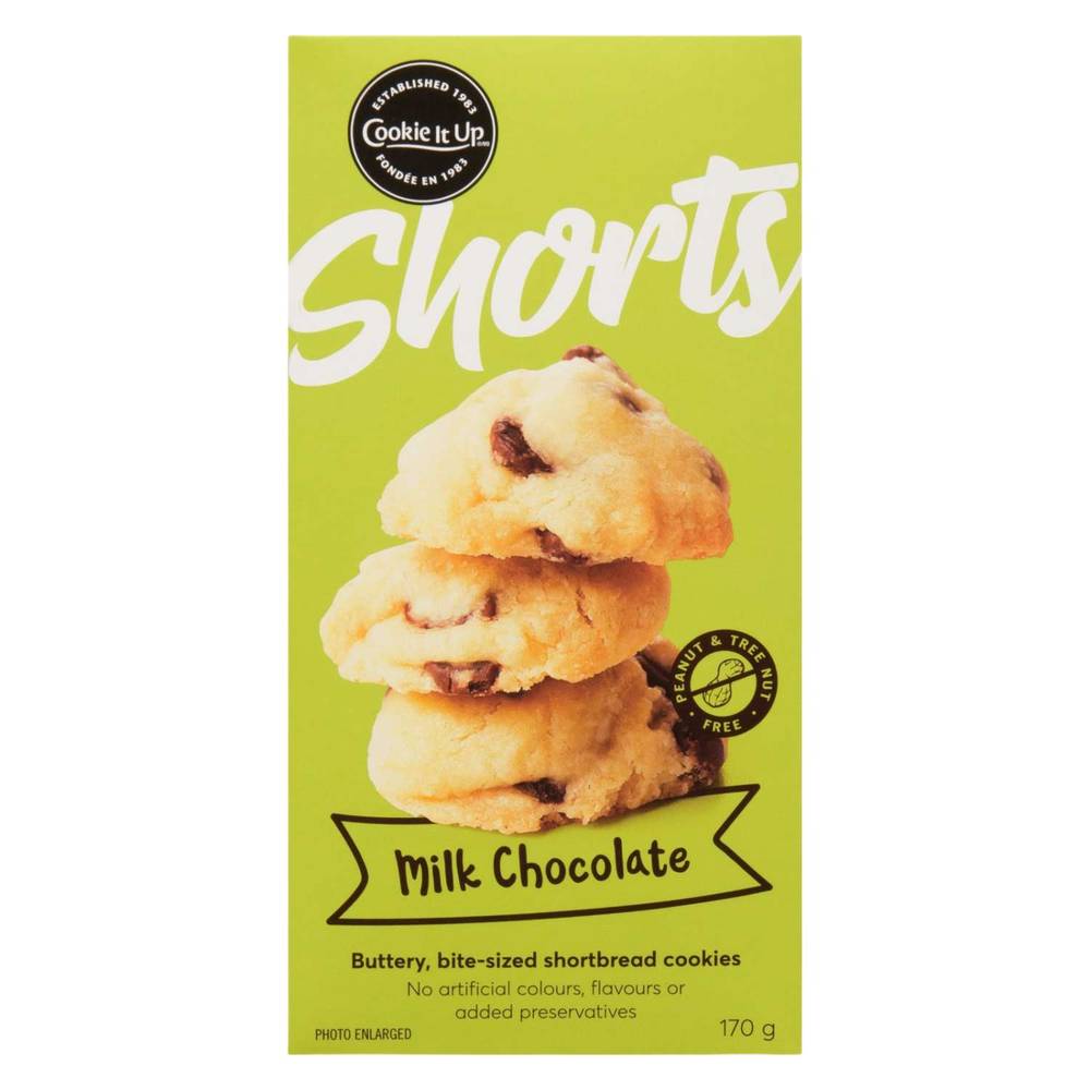 Cookie It Up Shorts Milk Chocolate Bite-Sized Shortbread Cookies (170 g)