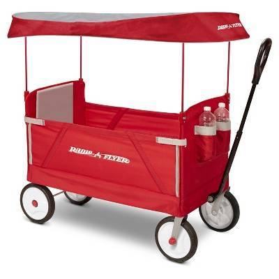 Radio Flyer Fold Wagon With Canopy, Red