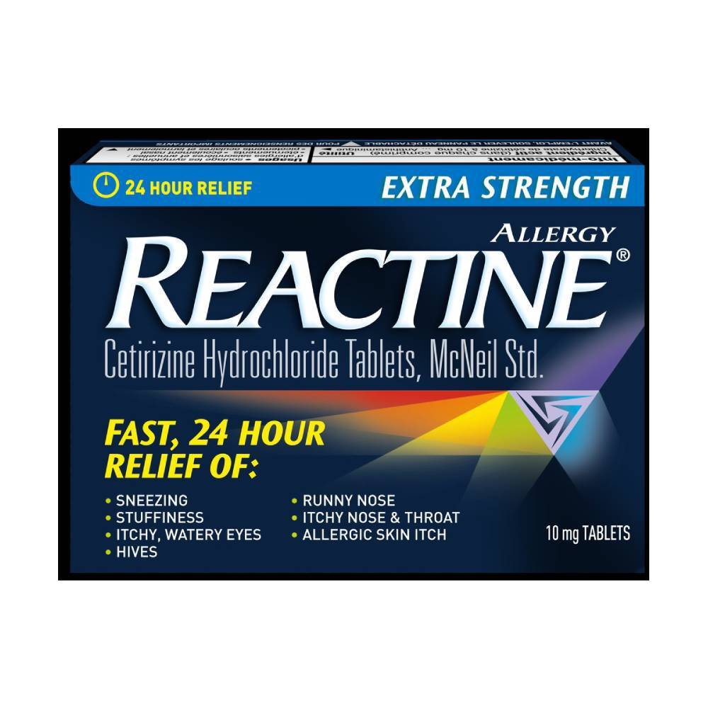 Reactine Extra Strength 10 mg Cetirizine Hydrochloride Tablets (10 ct)