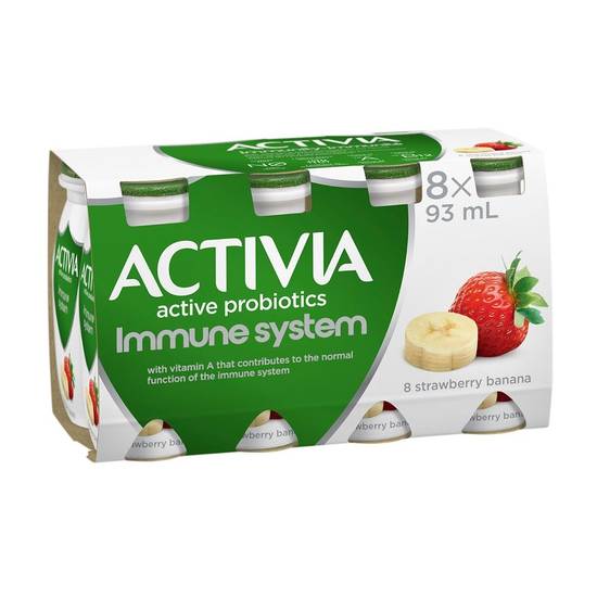 Activia Active Probiotics Strawberry Banana Drinkable Yogurt (8 ct, 93 ml)