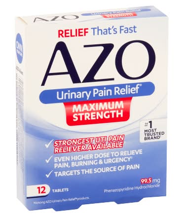 Azo Maximum Strength Urinary Pain Relief Tablets 99.5 mg (12 ct)