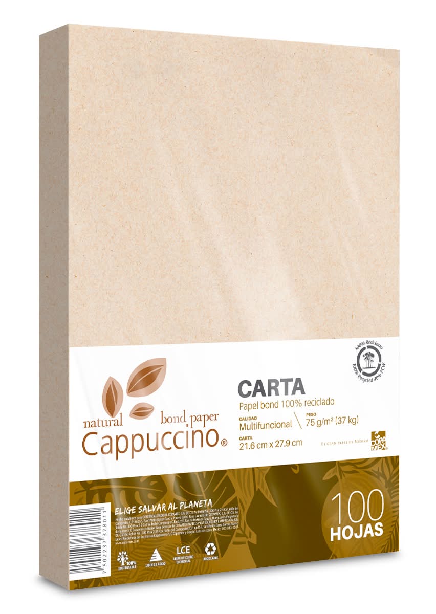 HOJAS CAPPUCCINO 100 CARTA