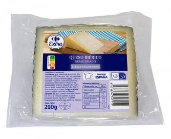 Queso ibérico semicurado Extra Carrefour cuña 290 g.