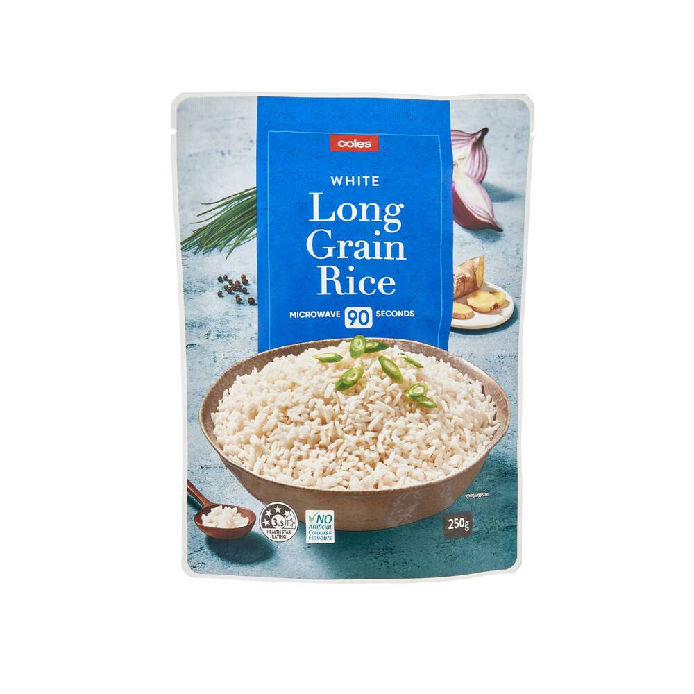 Coles Long Grain White Microwave Rice 250g