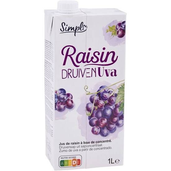 Simpl - Jus à base de concentré (1 L) (raisin)