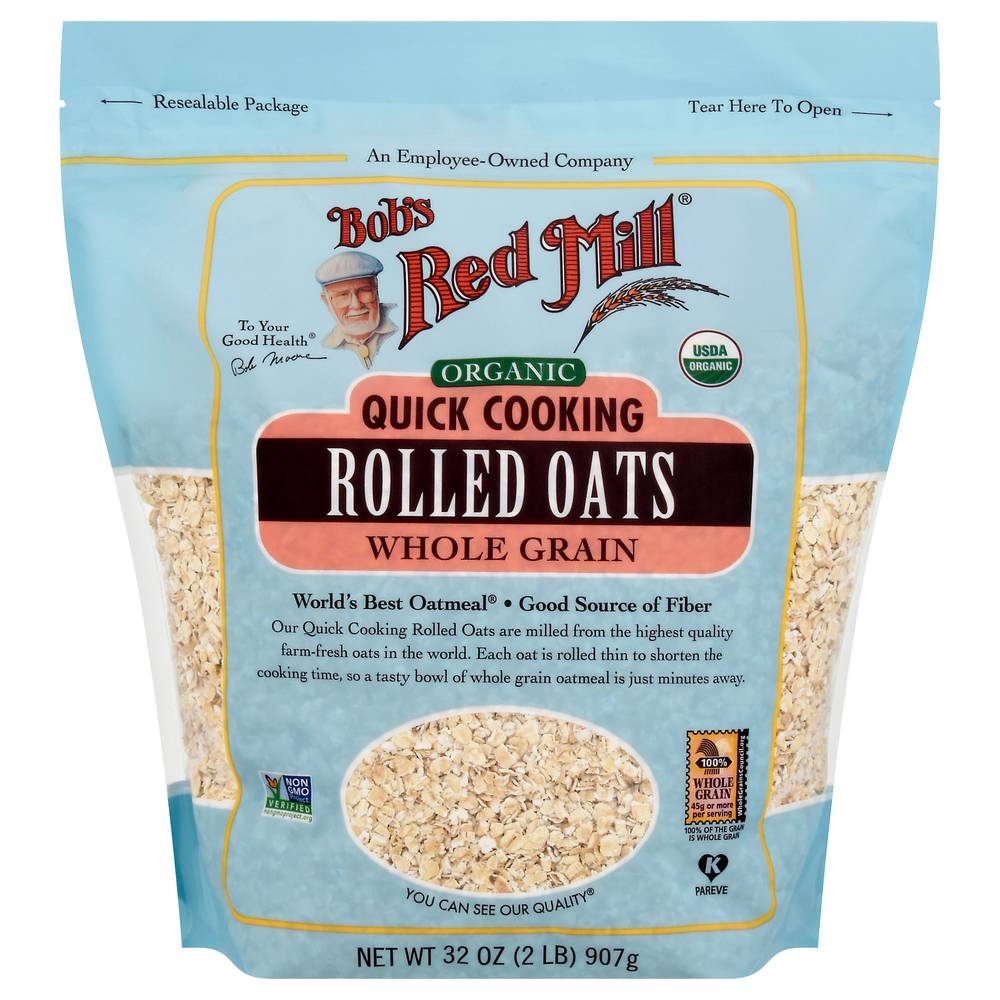 Bob's Red Mill Organic Quick Cooking Rolled Oats Whole Grain (32 oz)