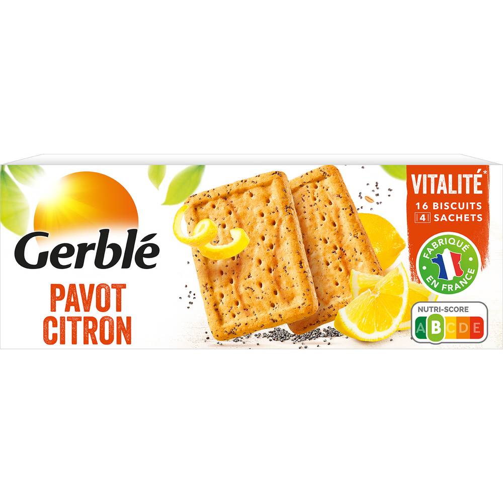 Gerblé - Vitalité biscuit pavot citron