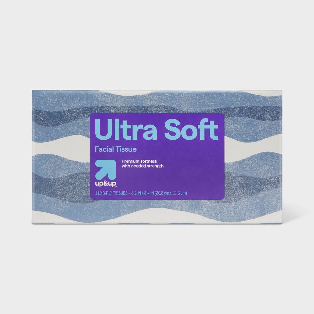 up&up Ultra Soft Facial Tissue, 20.8 cm X 21.3 cm (110 ct)
