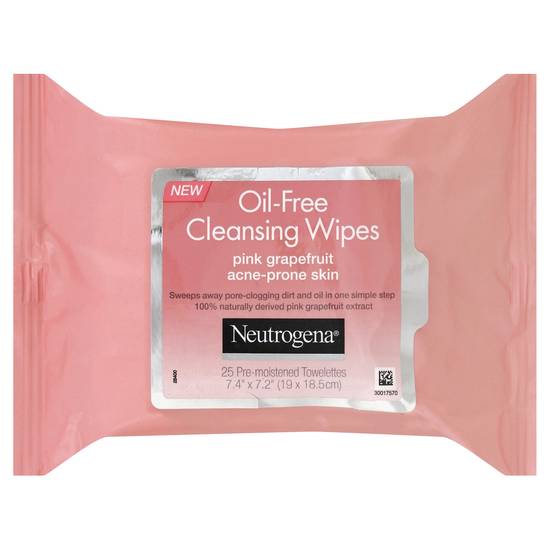 Neutrogena Oil-Free Pink Grapefruit Facial Cleansing Wipes (25 ct)