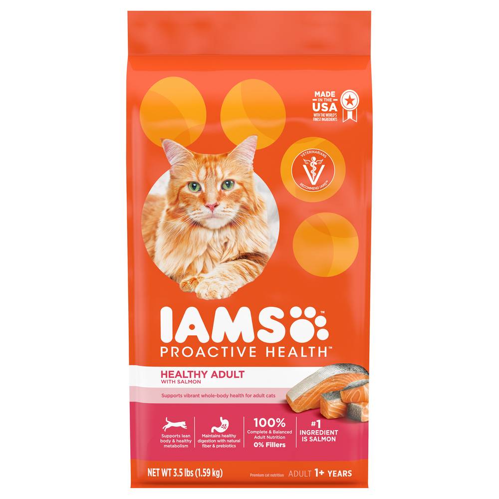 Iams Proactive Health Salmon Healthy Adult 1+ Year Dry Cat Food (3.5 lbs)