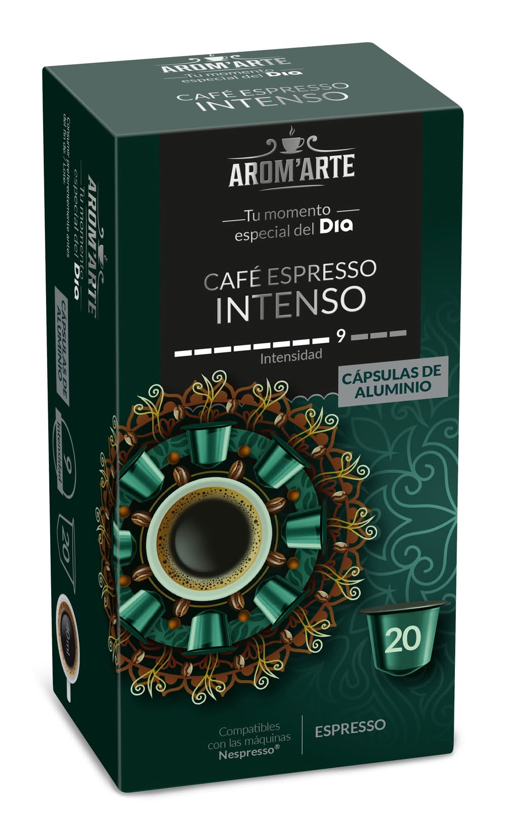 Café En Cápsulas Espresso Intenso Arom'Arte De Dia Caja 20 Unidades
