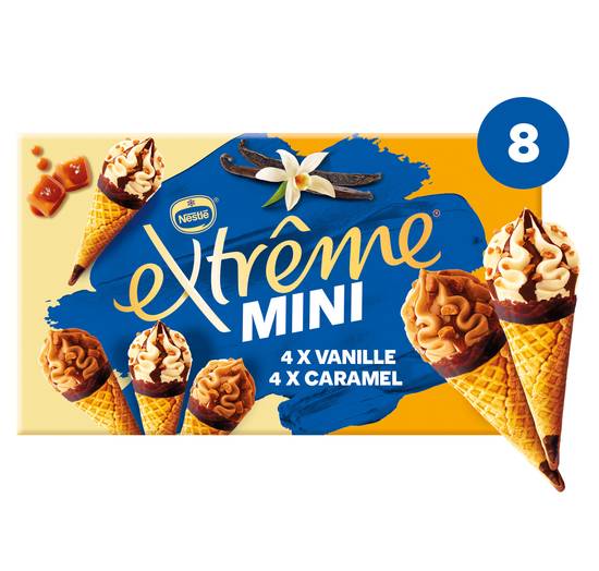 Nestlé - Extrême mini glaces à la vanille et caramel beurre salé (8 pièces)