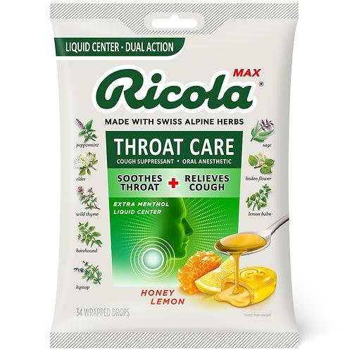 Ricola Max Honey Lemon, Family - 34.0 ea